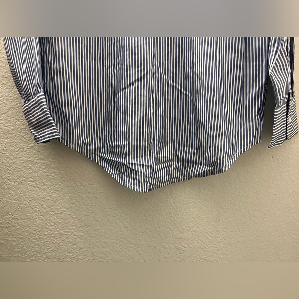 Woman Blue Striped Shirt - Picture 6 of 7